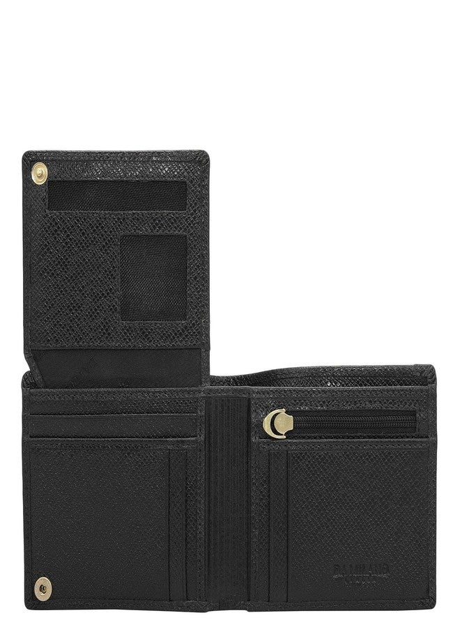 Da Milano RFID Protected Leather Wallet for Men with Card Slot - Black - Image 4